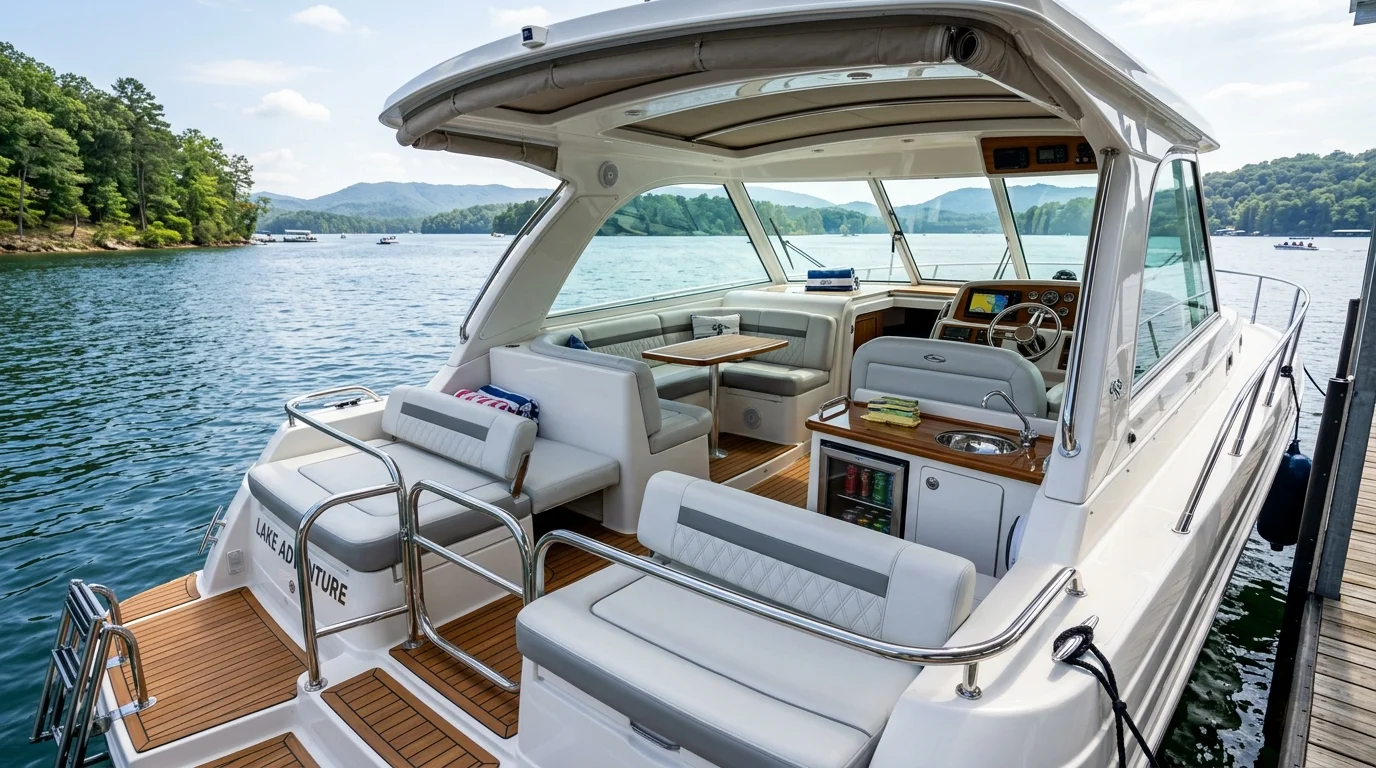 Marine boat cabin and deck detailing on Chickamauga Lake